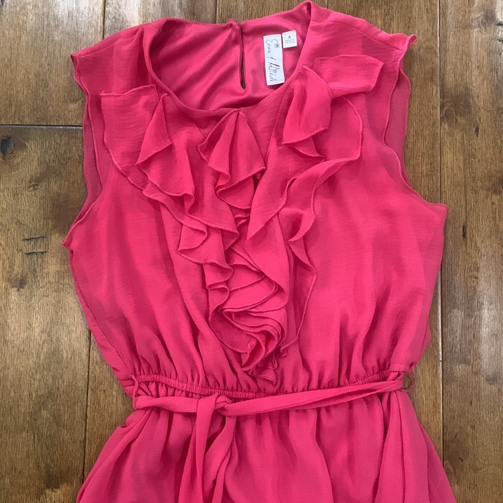 PINK RUFFLED DRESS SLEEVELESS - Picture 5 of 7